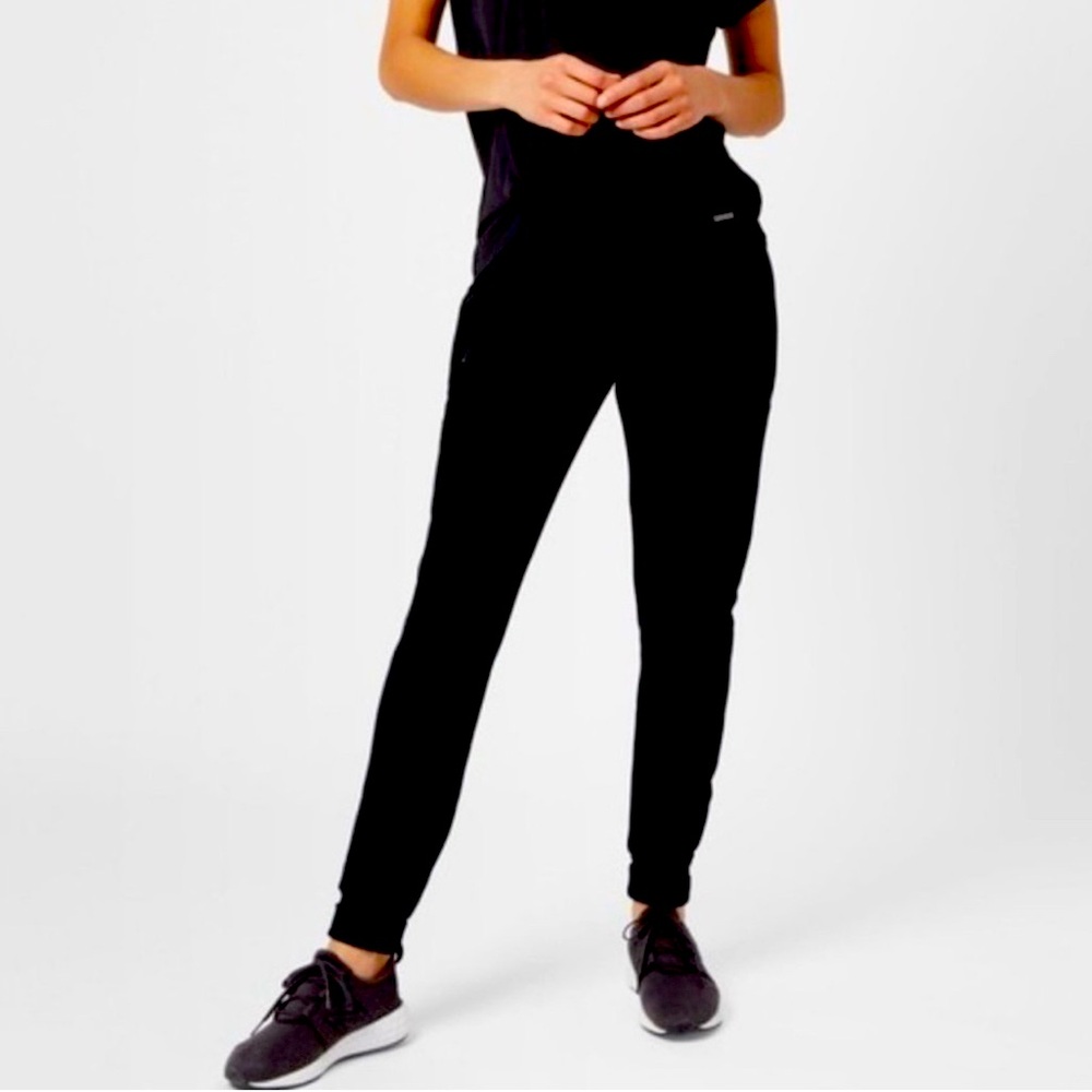 SWEATY BETTY Flex Cuffed sweat pants joggers high rise zipper pockets black med